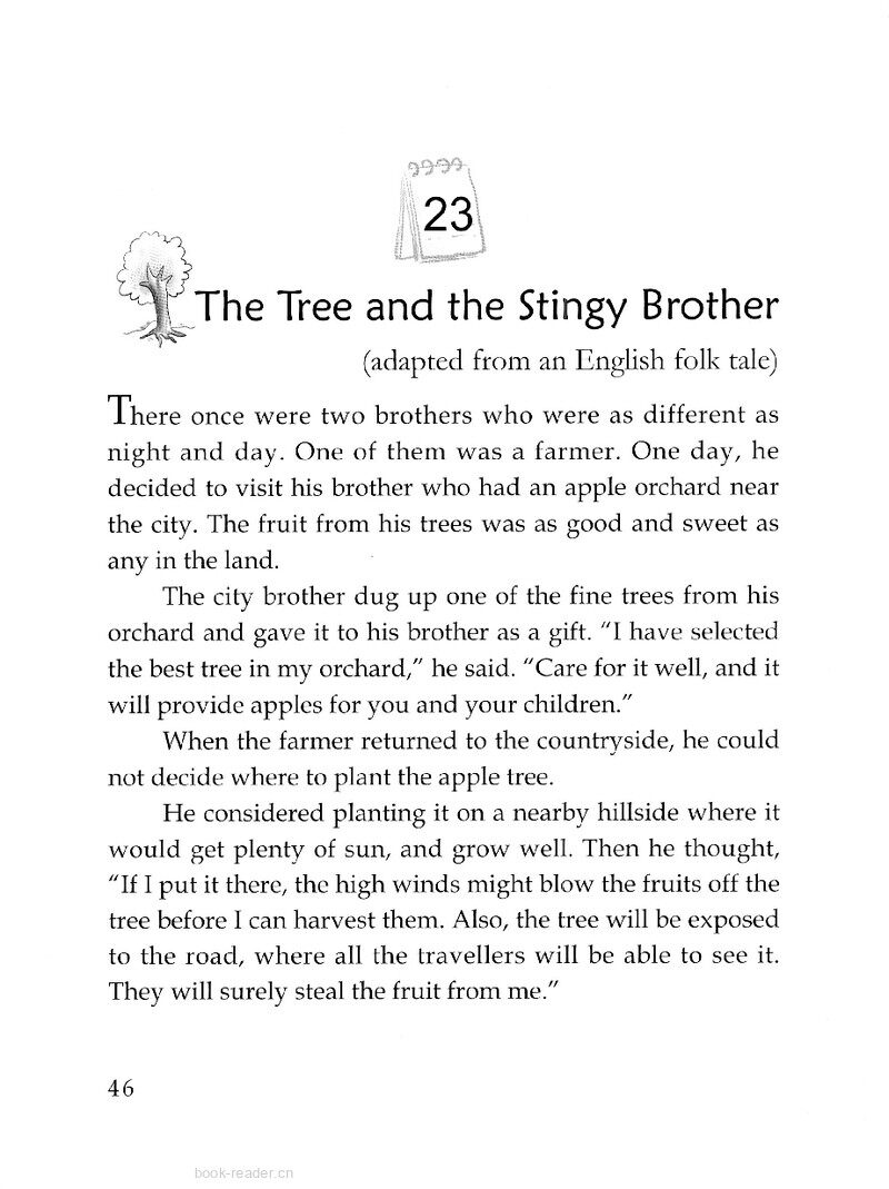 The Tree and the Stingy Brother绘本故事第2页