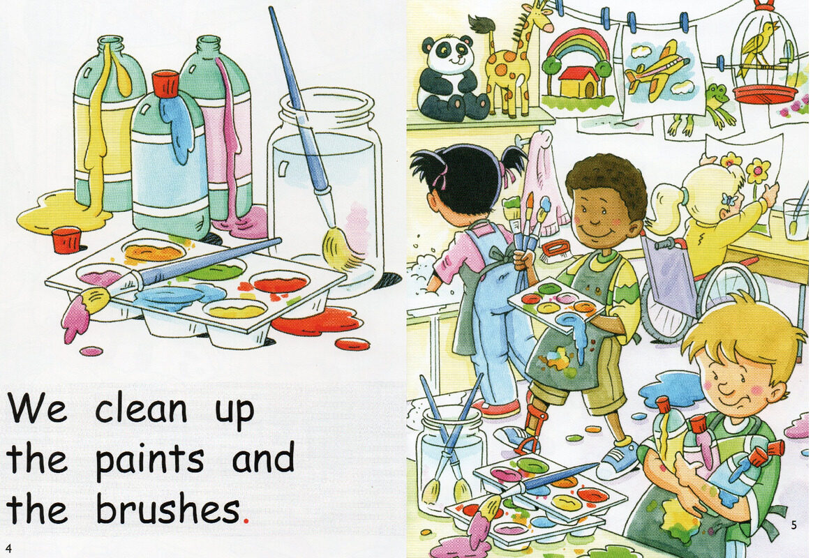 clean up time绘本故事第4页