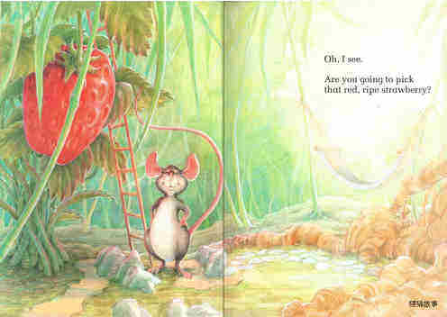 The Little Mouse, the Strawberry,  the Hungry Bear绘本故事第4页