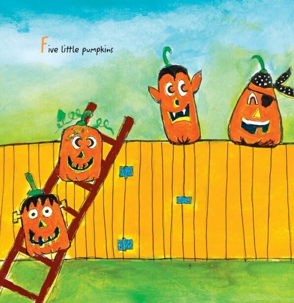 Pete the Cat Five Little Pumpkins绘本故事第3页