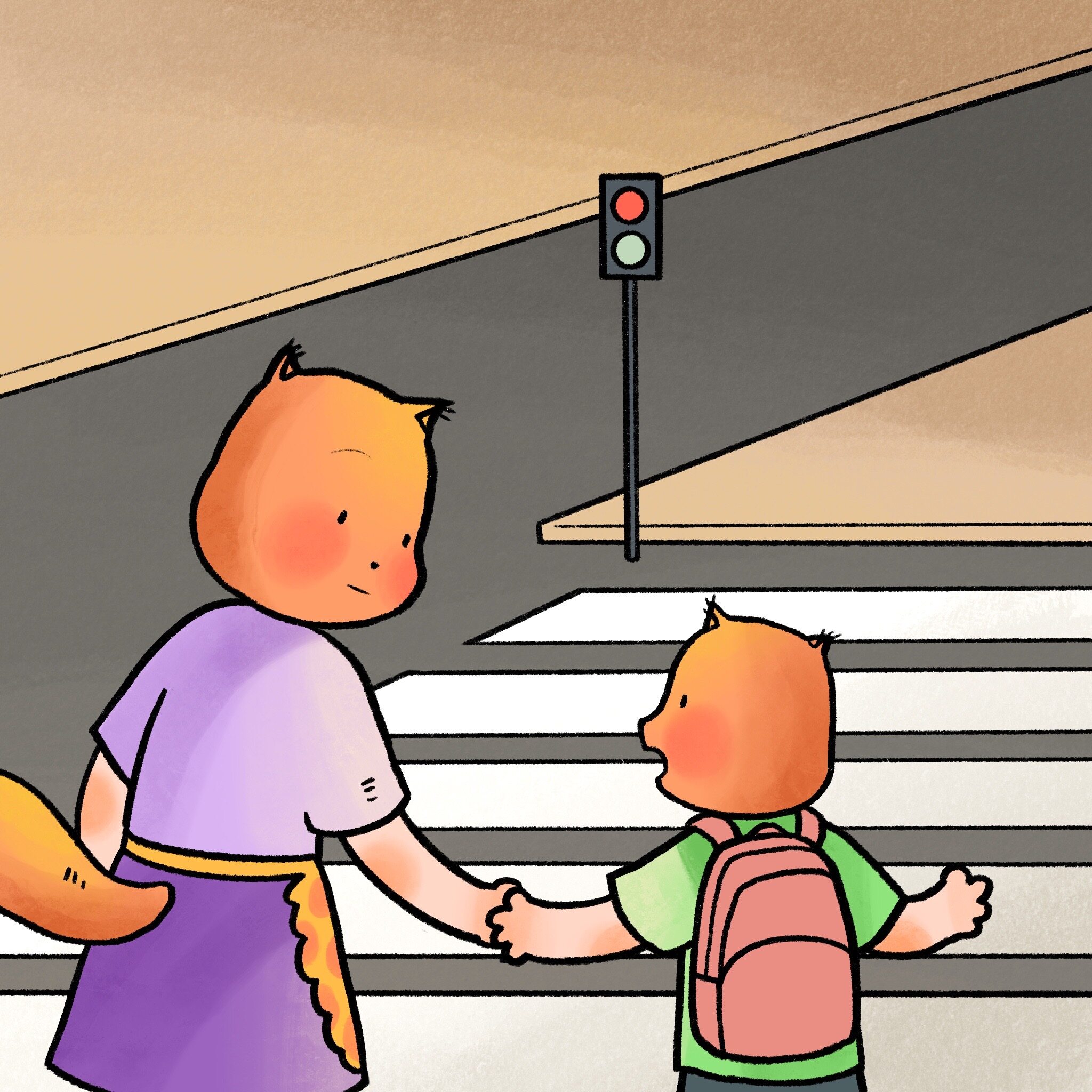 过马路，手牵好绘本故事第5页