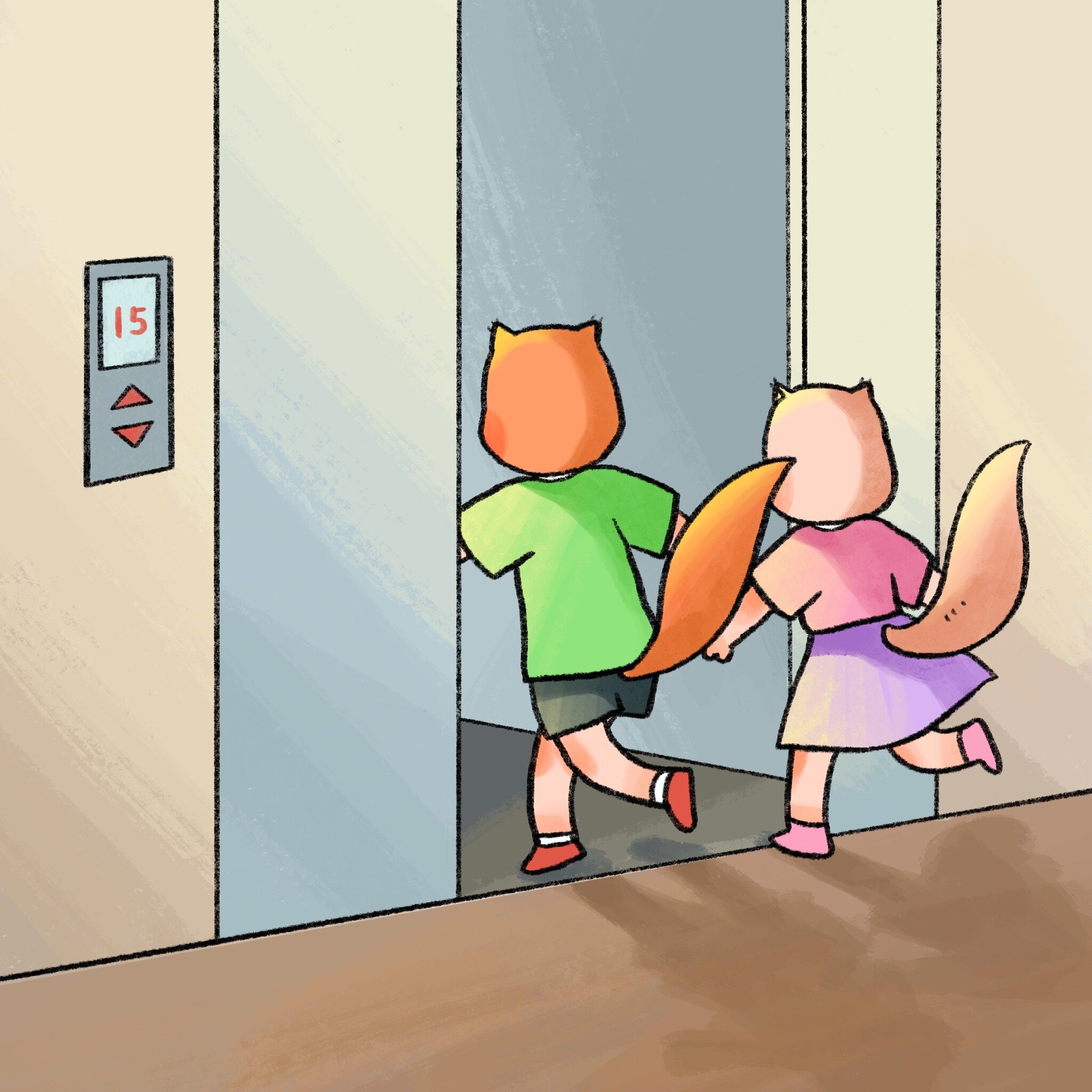 乘电梯，不打闹绘本故事第3页