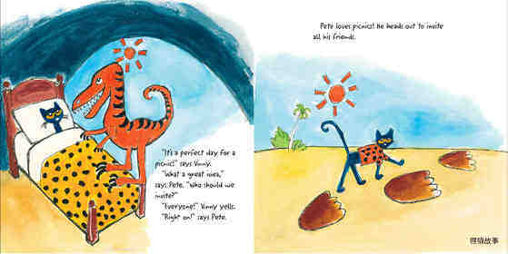 Pete the Cat Cavecat Pete绘本故事第4页