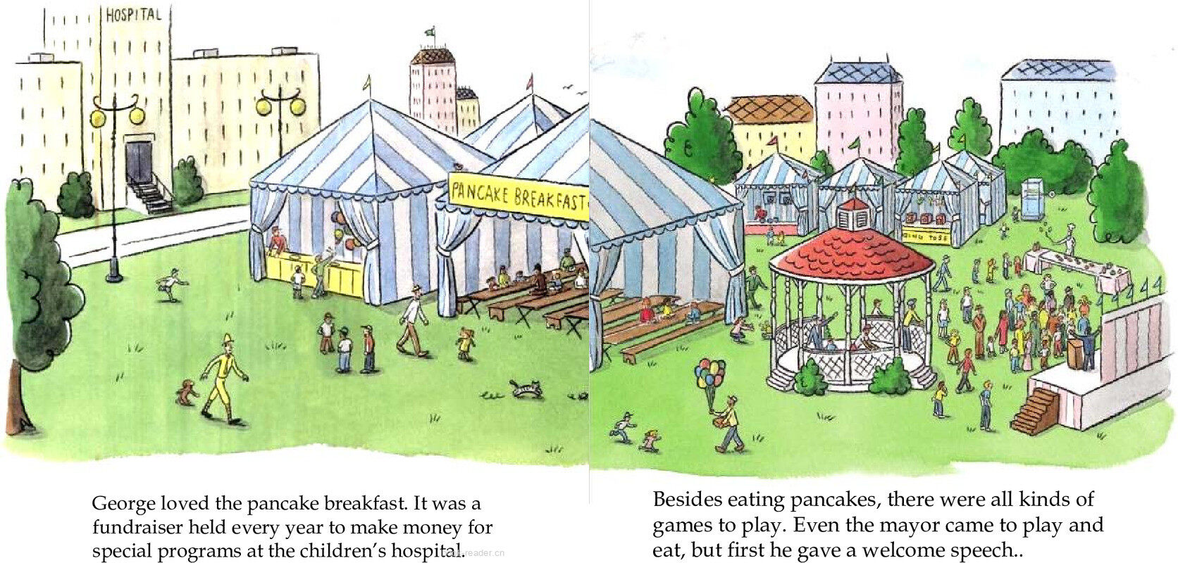 Curious George Makes Pancakes绘本故事第4页