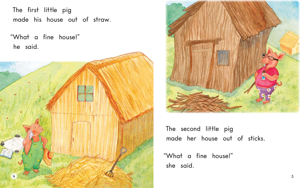 The Three Little Pigs And The Big Bad Wolf绘本故事第3页