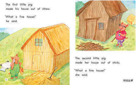 The Three Little Pigs And The Big Bad Wolf绘本故事第3页