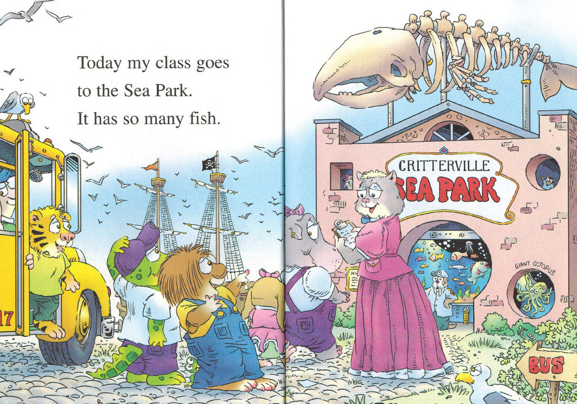 Going to the sea park绘本故事第3页