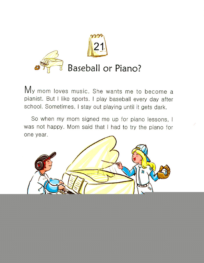 Baseball or Piano?绘本故事第2页