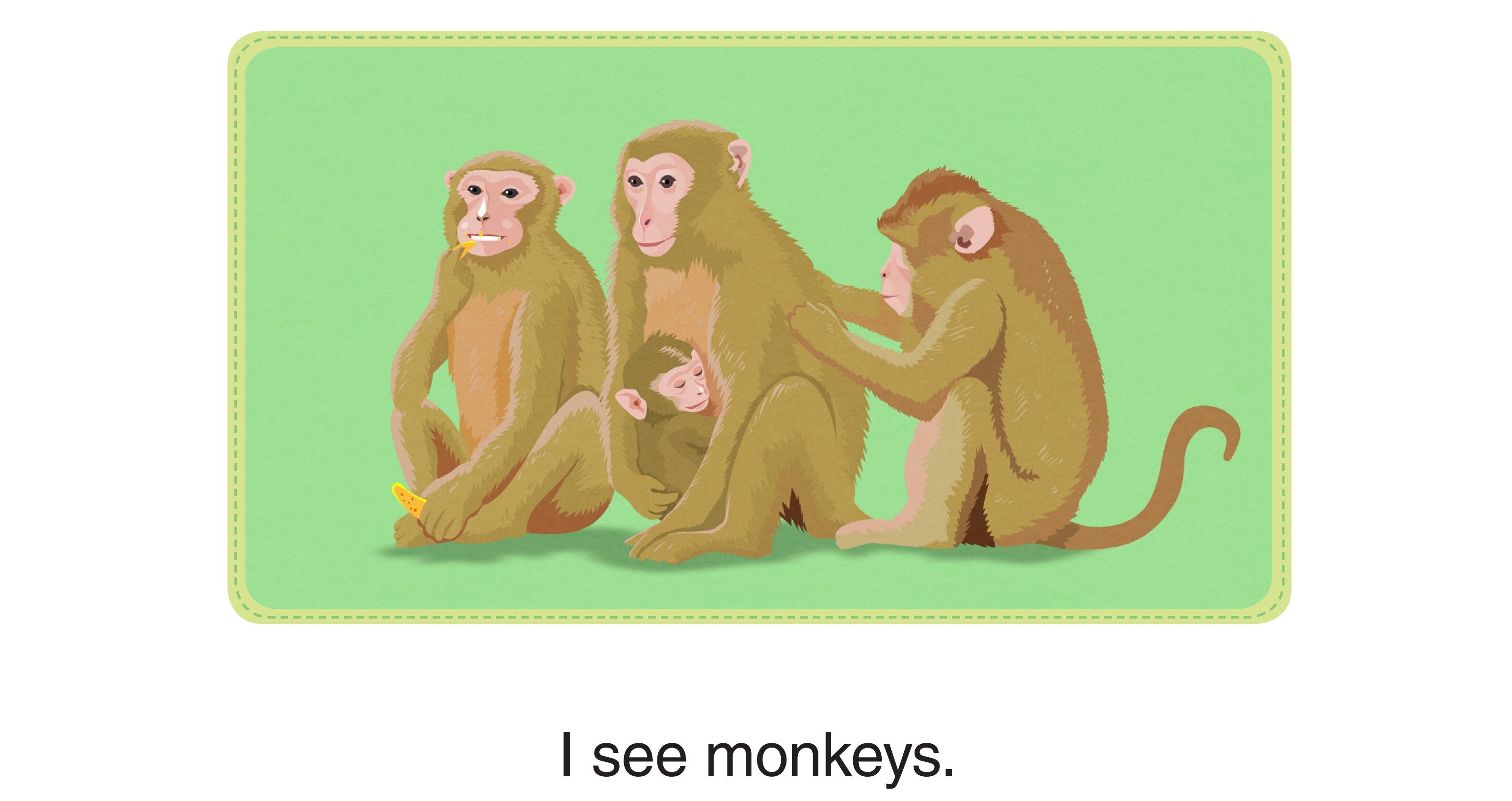 I See Monkeys绘本故事第2页