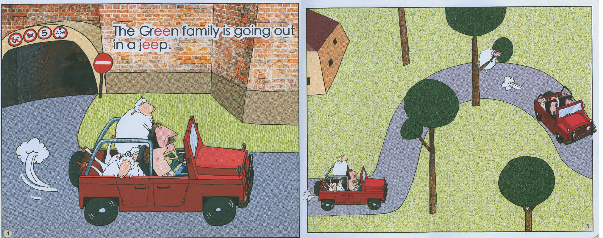 The Green Family Goes out绘本故事第4页