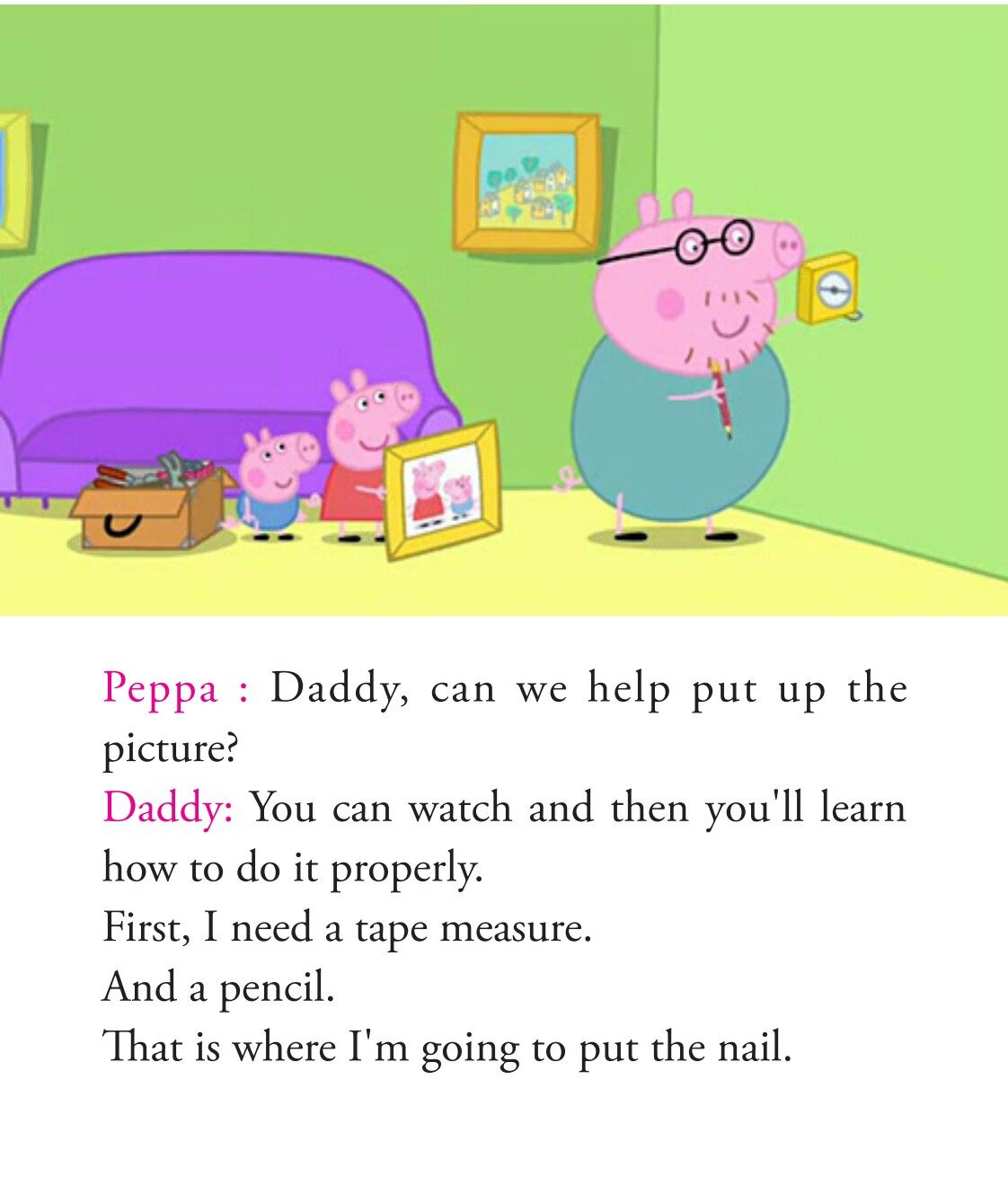 Daddy Puts up a Picture绘本故事第5页