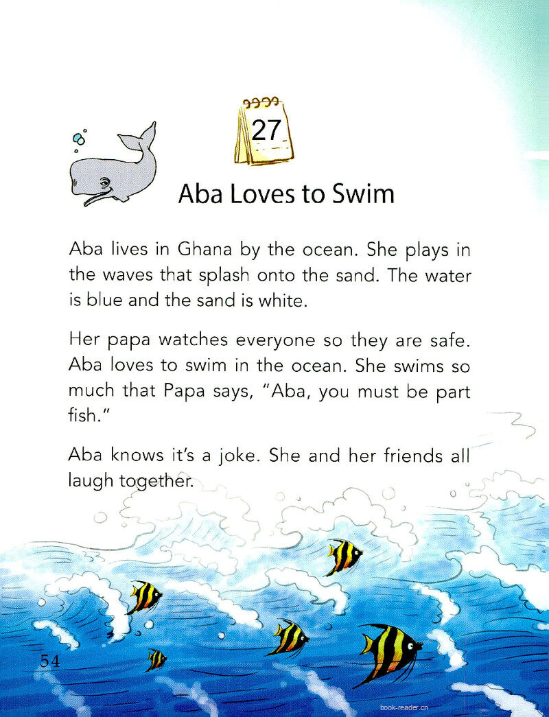 Aba Loves to Swim绘本故事第2页