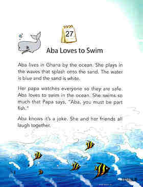Aba Loves to Swim绘本故事第2页