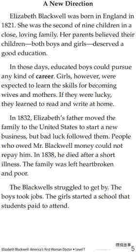 Elizabeth Blackwell America's First Woman Doctor绘本故事第4页