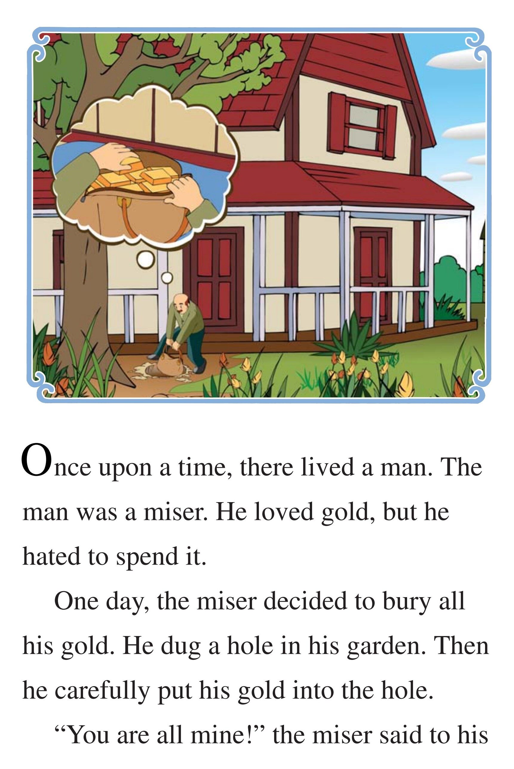 The Miser and His Gold绘本故事第3页
