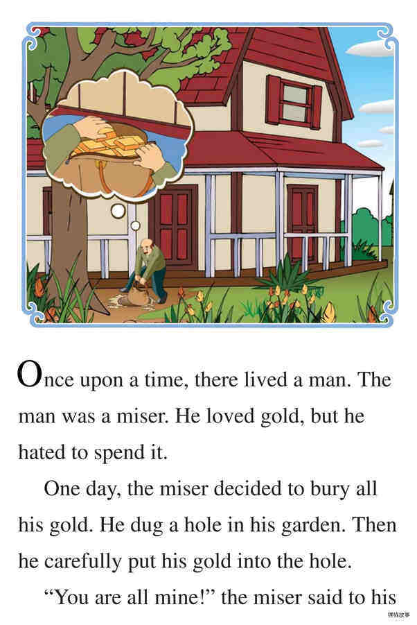 The Miser and His Gold绘本故事第3页