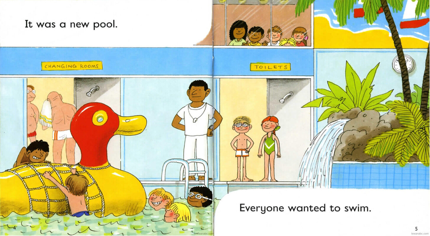 At the Pool绘本故事第5页