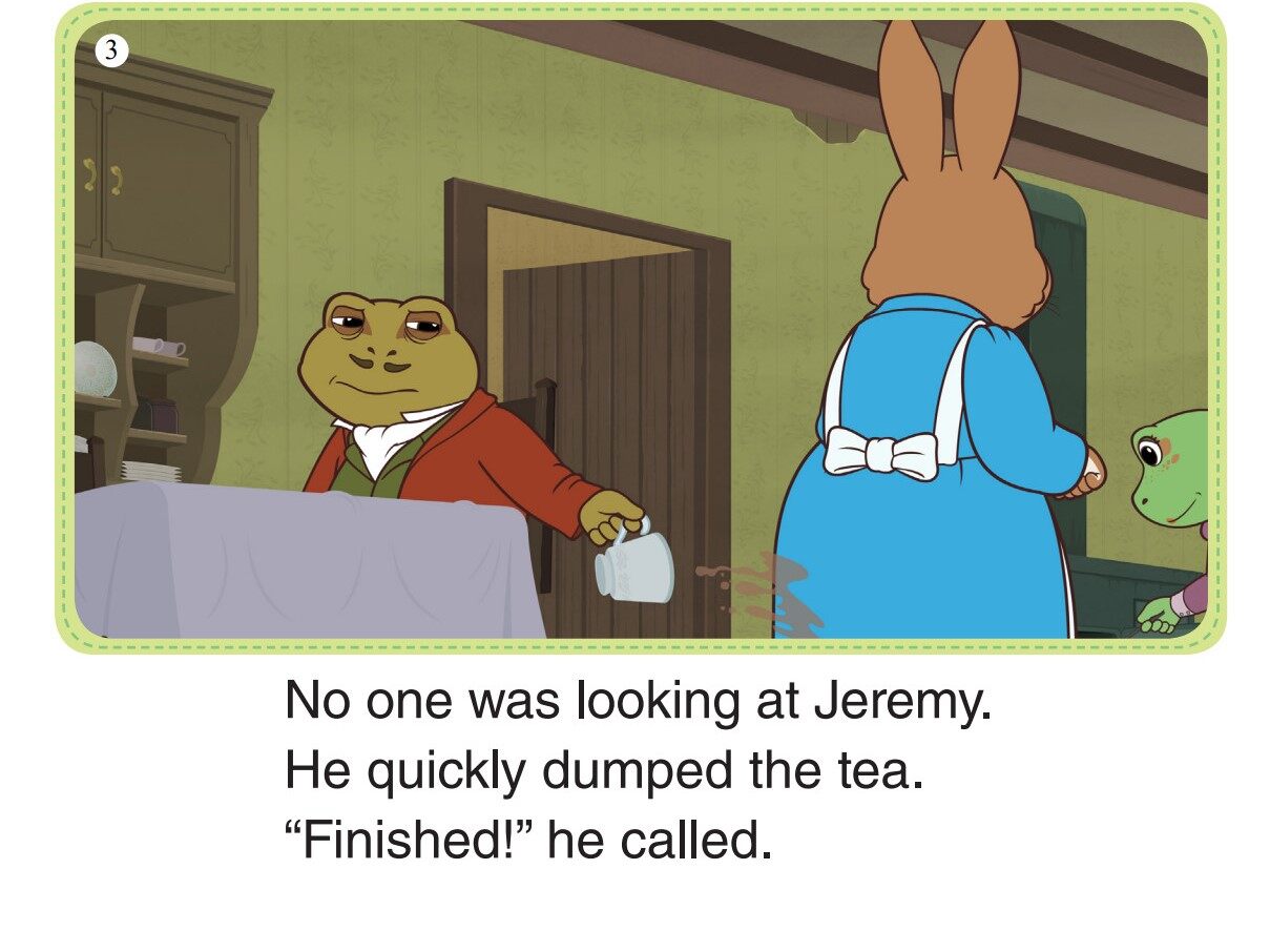 Jeremy Fisher Gets Sick 2-Tea and Cake绘本故事第5页