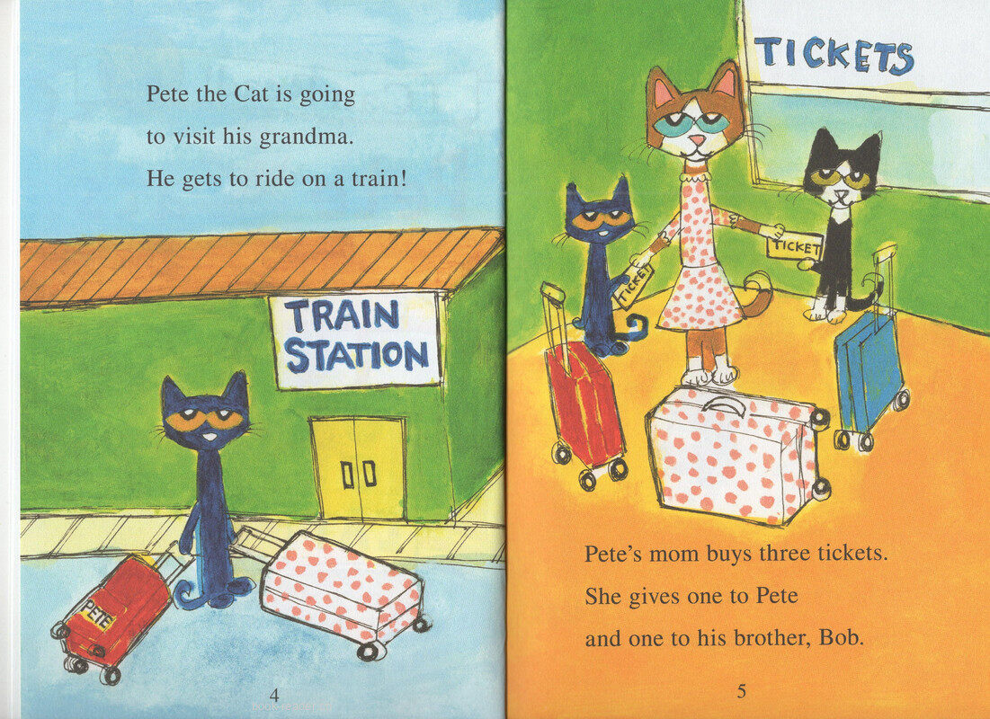 Pete the cat train trip绘本故事第3页