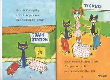 Pete the cat train trip绘本故事第3页