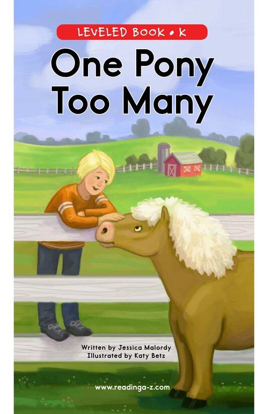 One Pony Too Many绘本故事第2页
