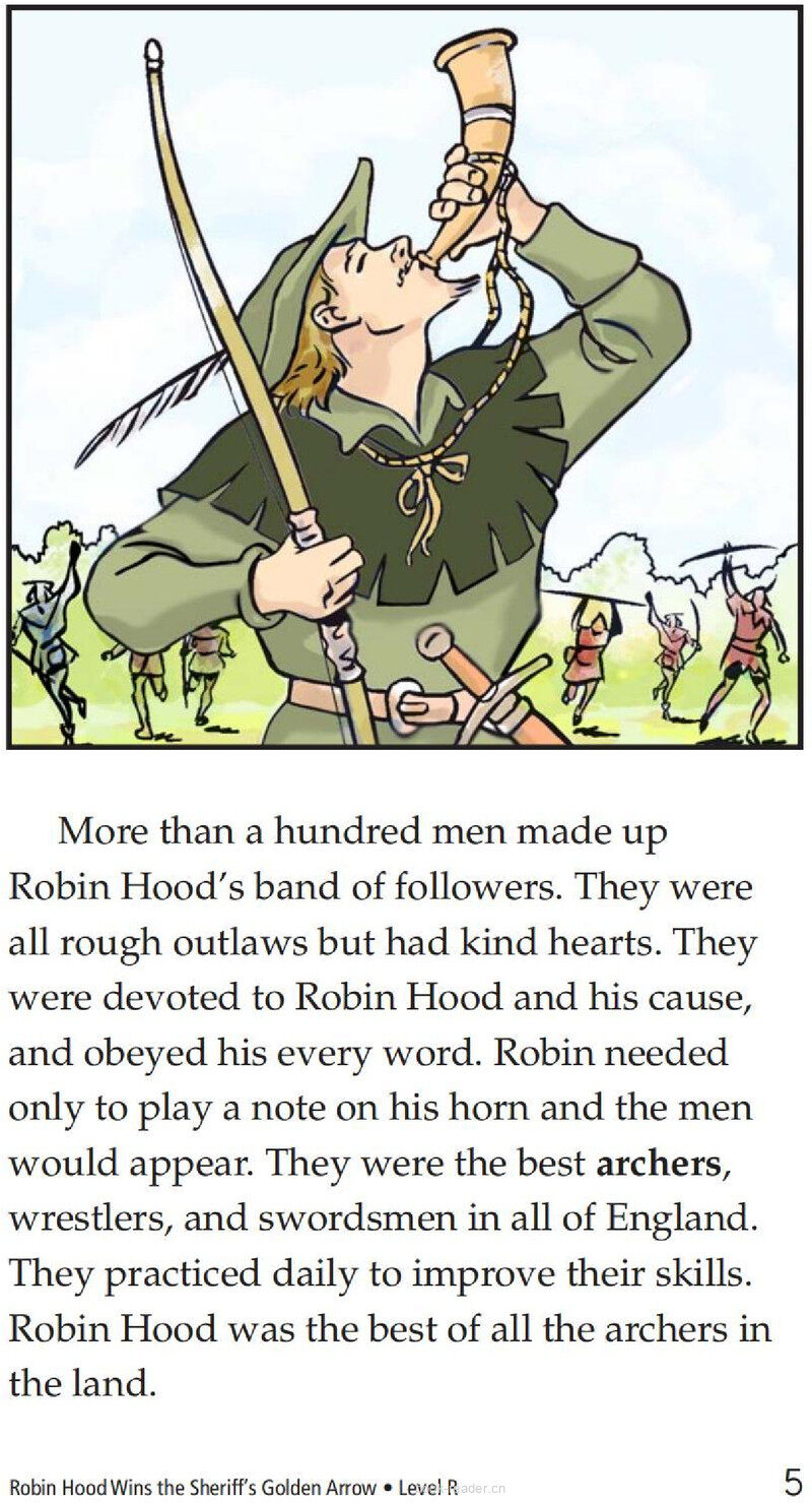 Robin Hood Wins the Sheriff's Golden Arrow绘本故事第4页