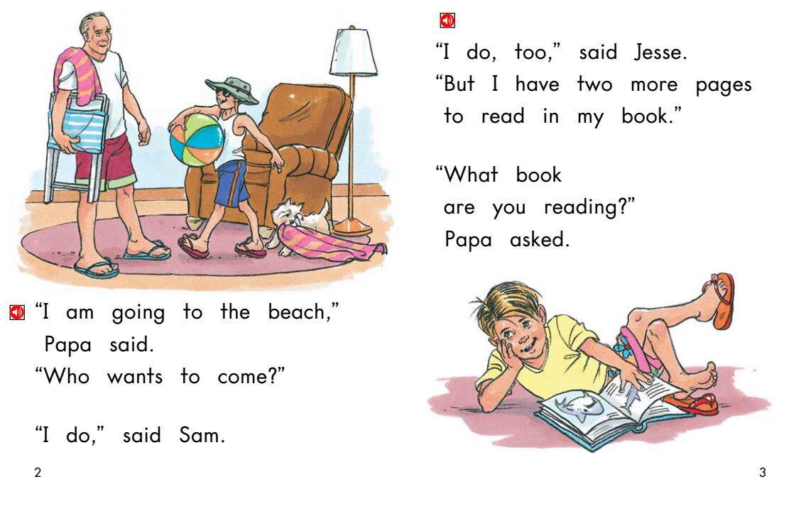 At the Beach绘本故事第3页