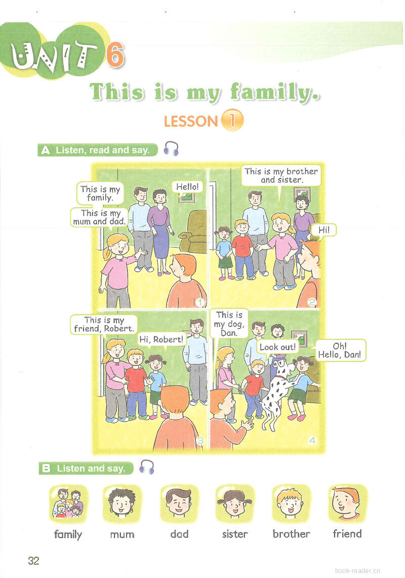 6 This is my family绘本故事第2页