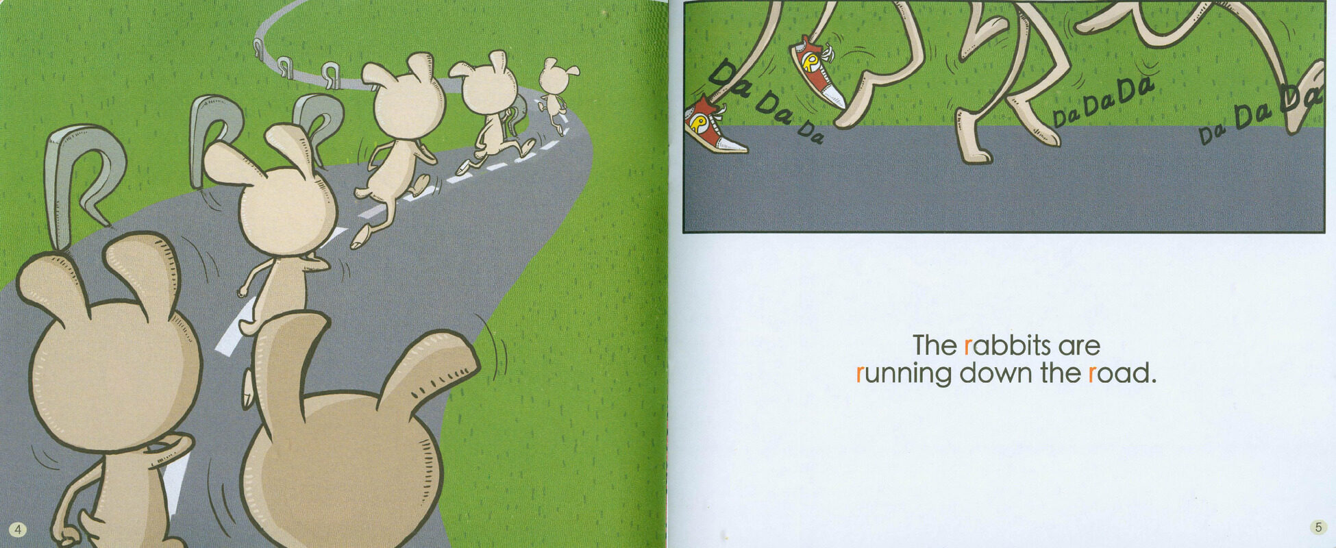 R Rabbits Run, Run, Run绘本故事第4页