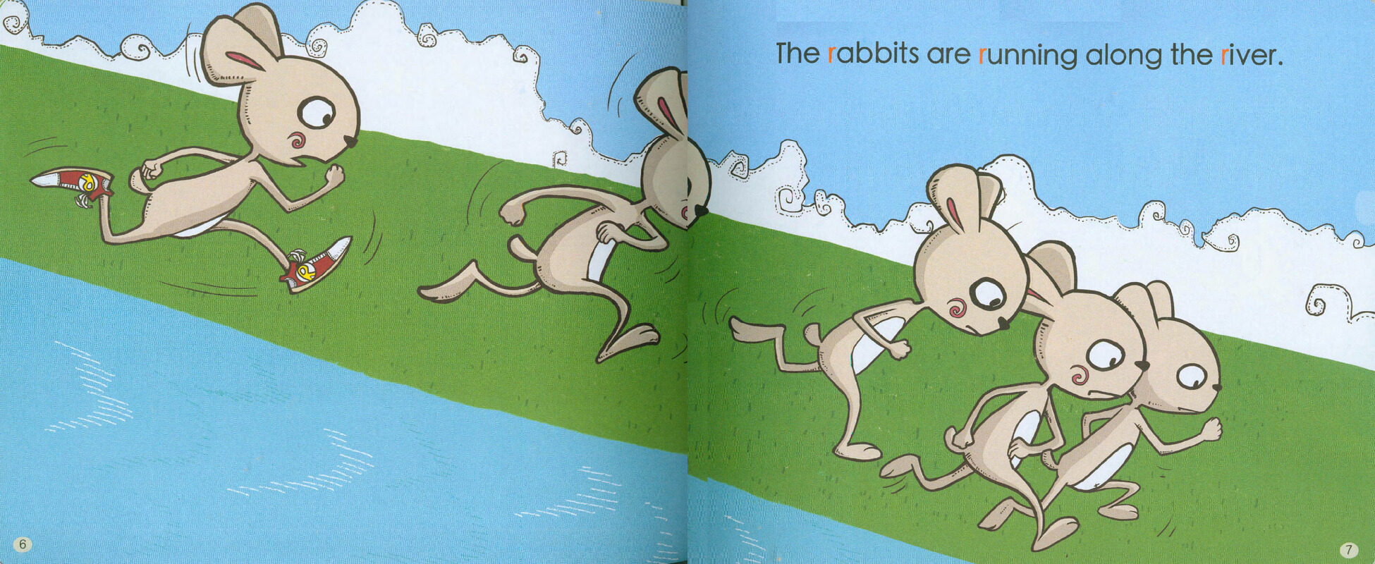 R Rabbits Run, Run, Run绘本故事第5页