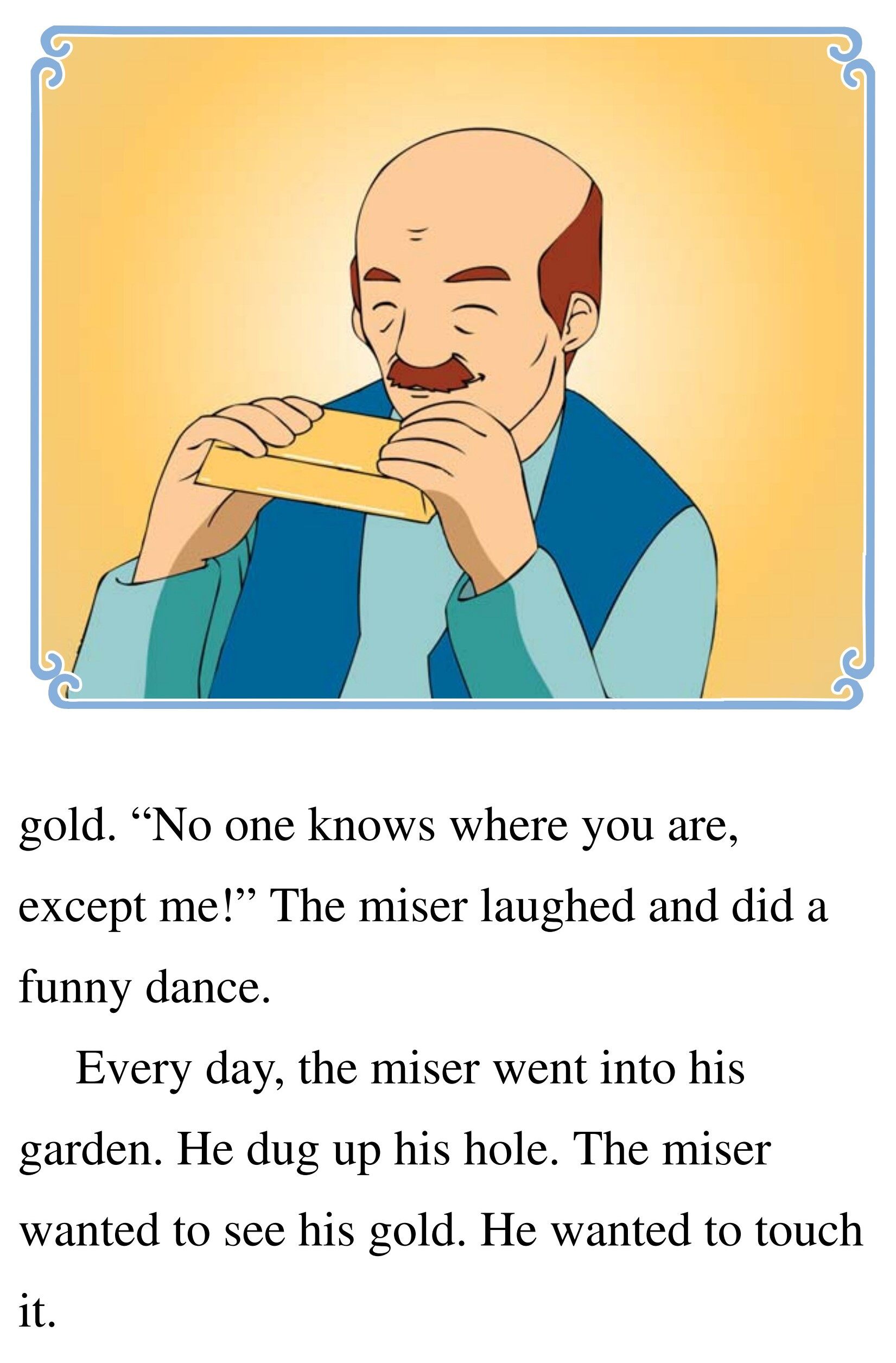 The Miser and His Gold绘本故事第4页