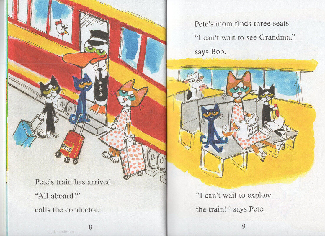 Pete the cat train trip绘本故事第5页