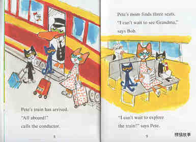 Pete the cat train trip绘本故事第5页