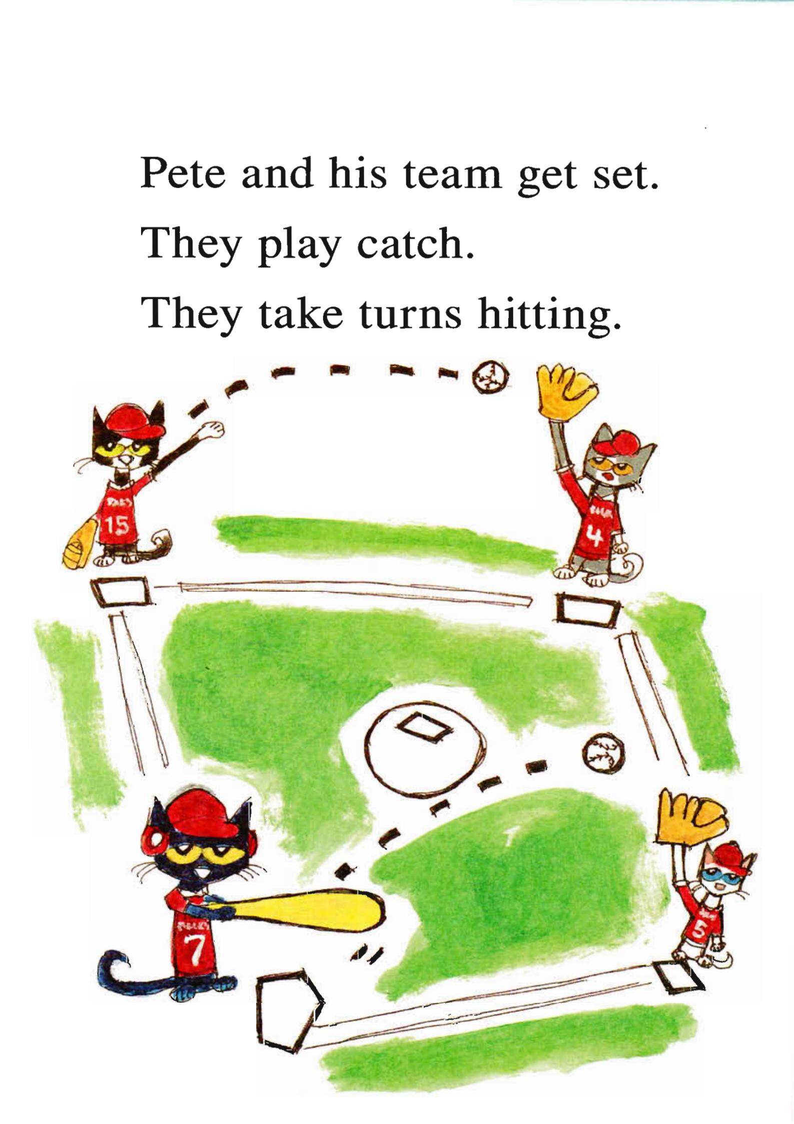 Pete the Cat Play Ball绘本故事第5页