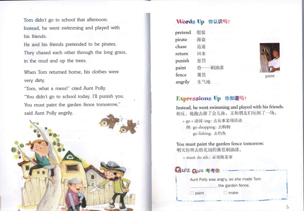 The Adventurel of Tom Sawyer 汤姆索亚历险记 绘本故事第4页