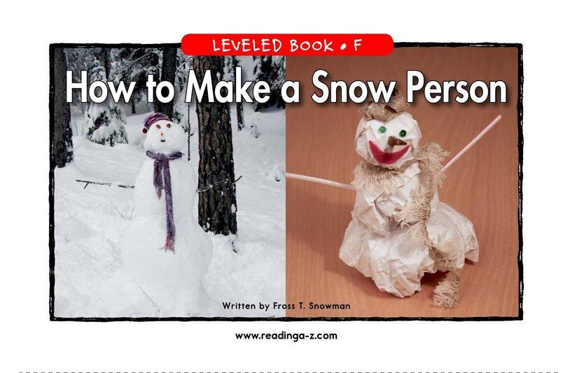 How to Make a Snow Person绘本故事第2页