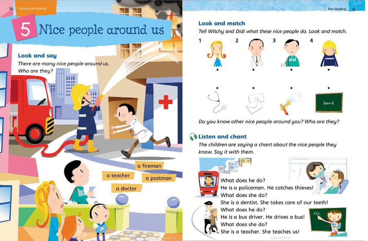 2B Unit 5 Nice people around us绘本故事第2页