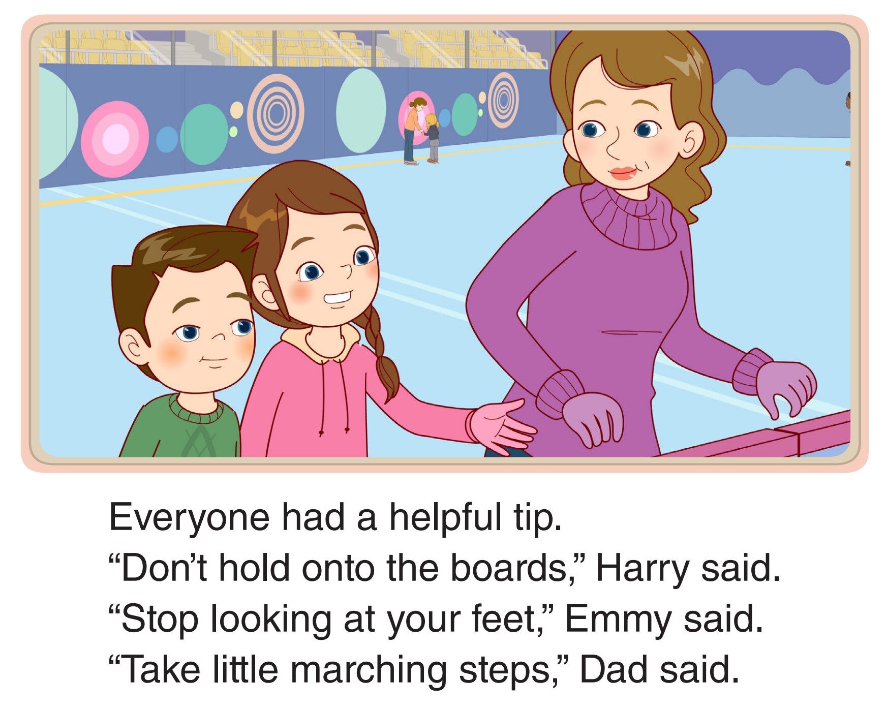 At the Ice Rink绘本故事第4页