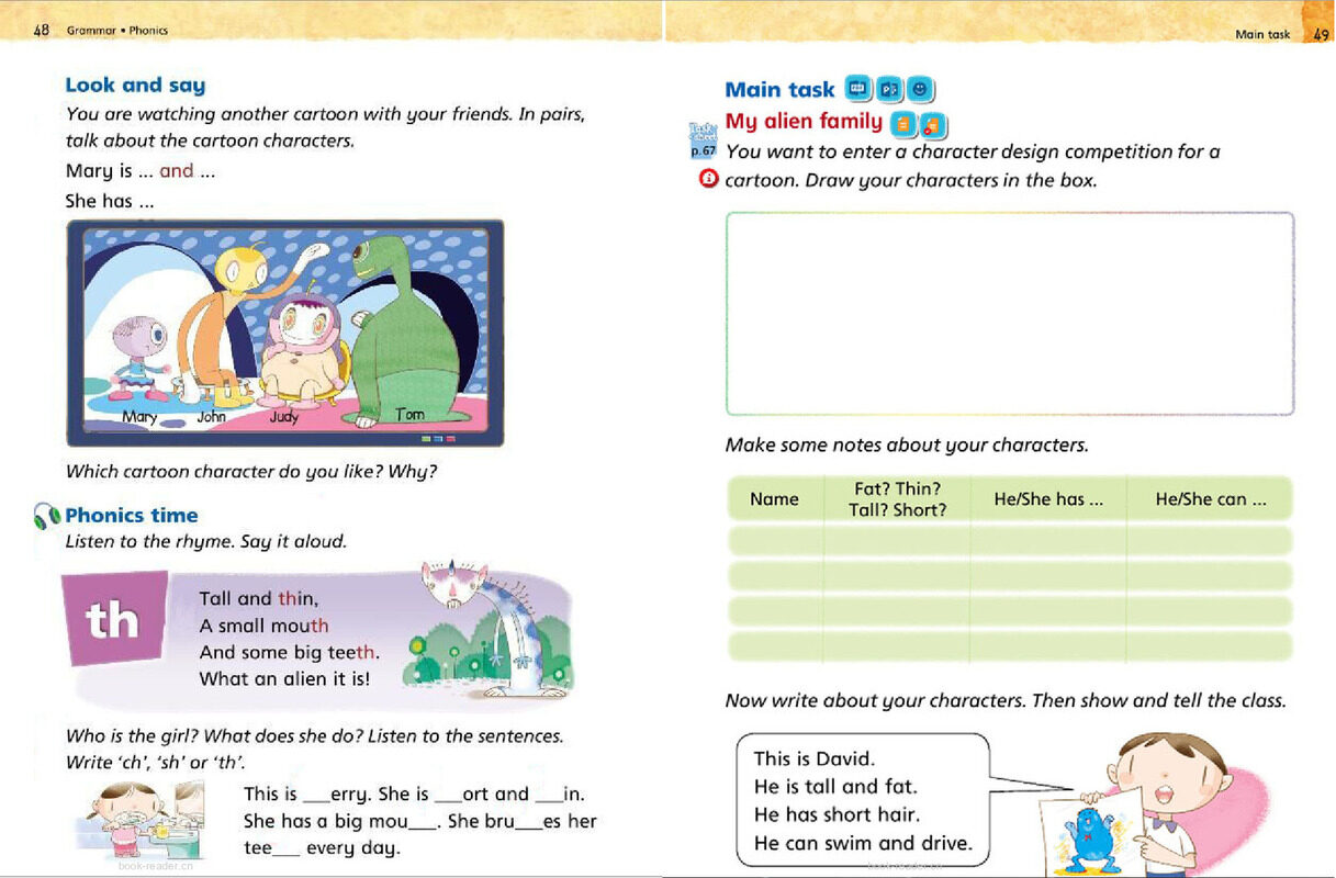 1B Unit 6 The Alien Family绘本故事第4页