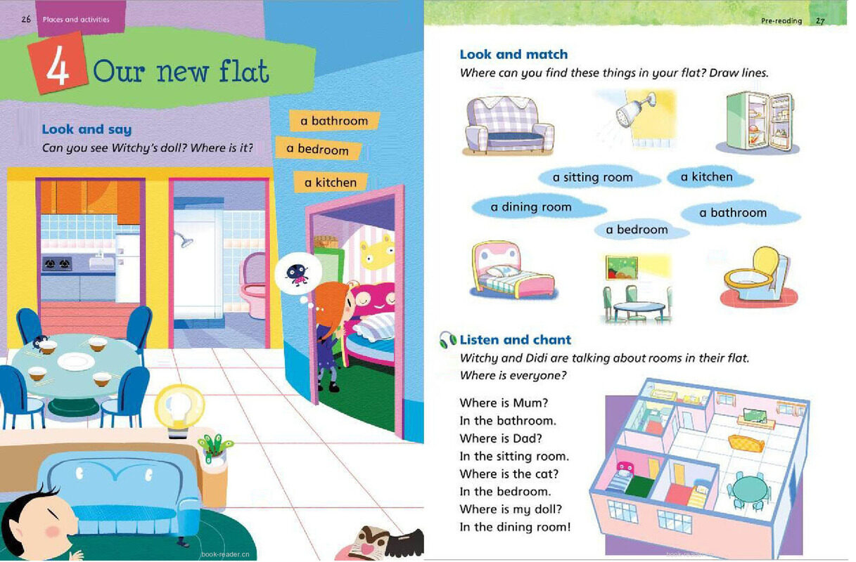 2A Unit 4 Our new flat绘本故事第2页