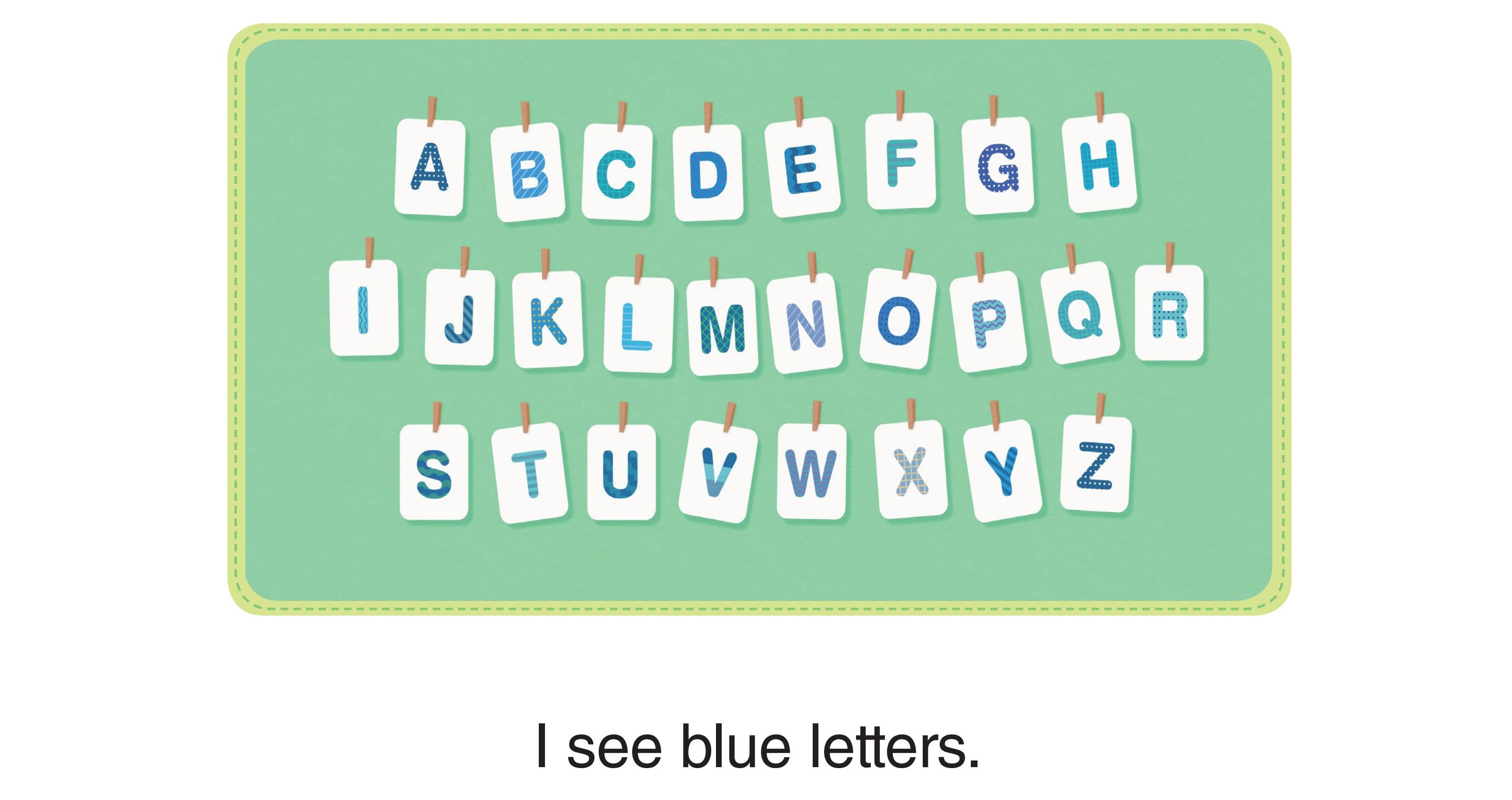 I See Blue Letters绘本故事第2页