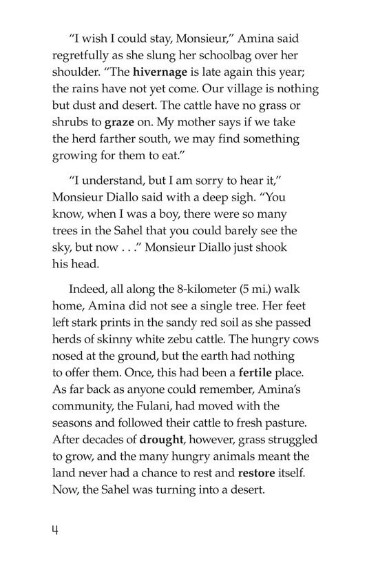 Amina and the Great Green Wall绘本故事第4页