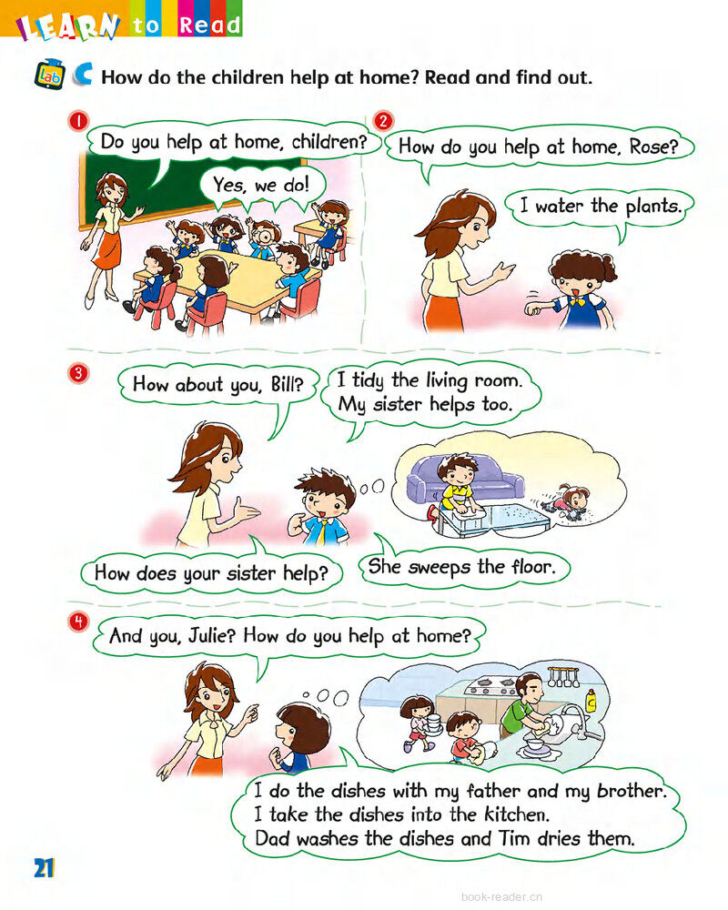 4 Helping at home绘本故事第4页