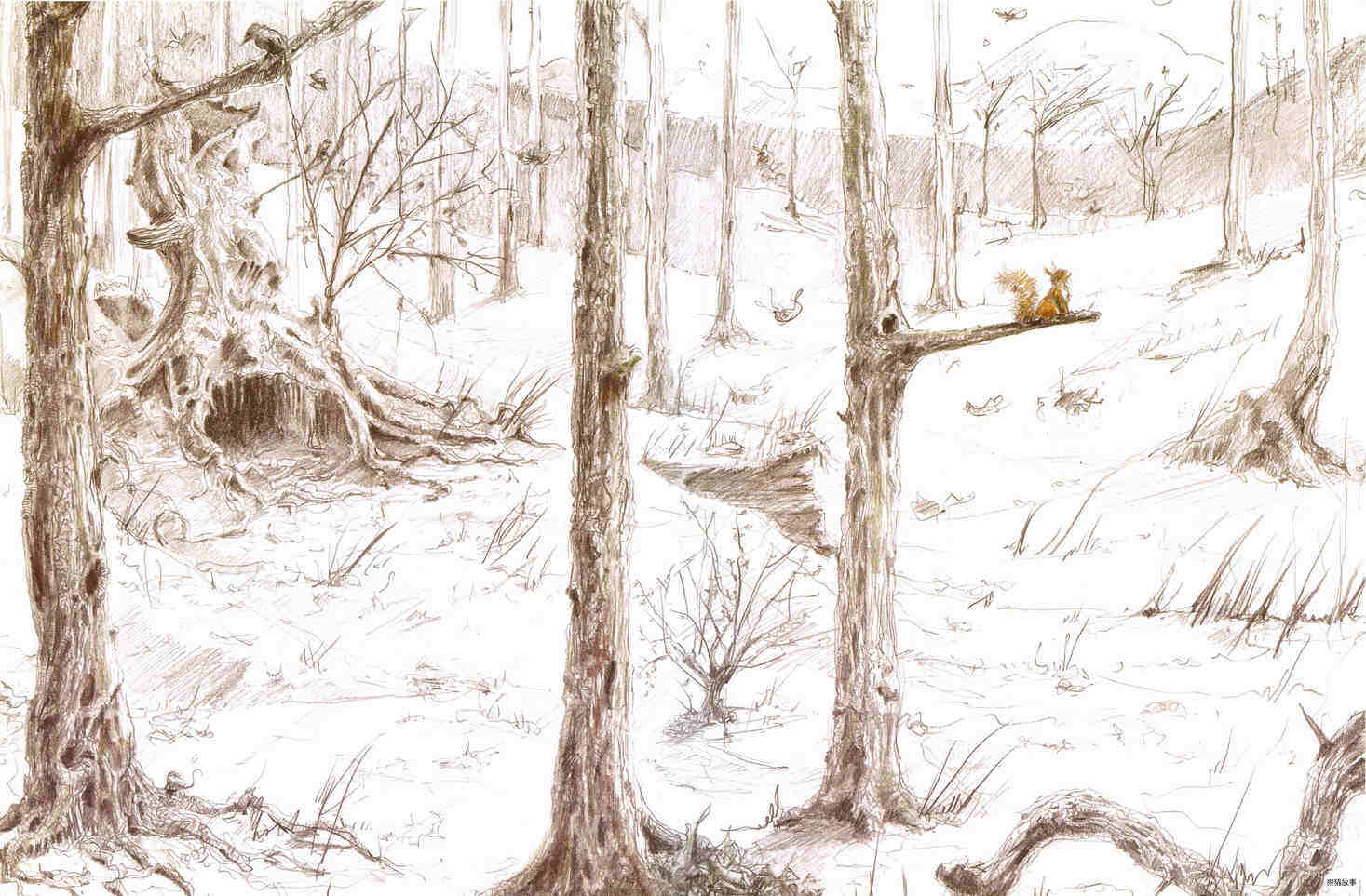 松鼠先生和第一场雪绘本故事第4页
