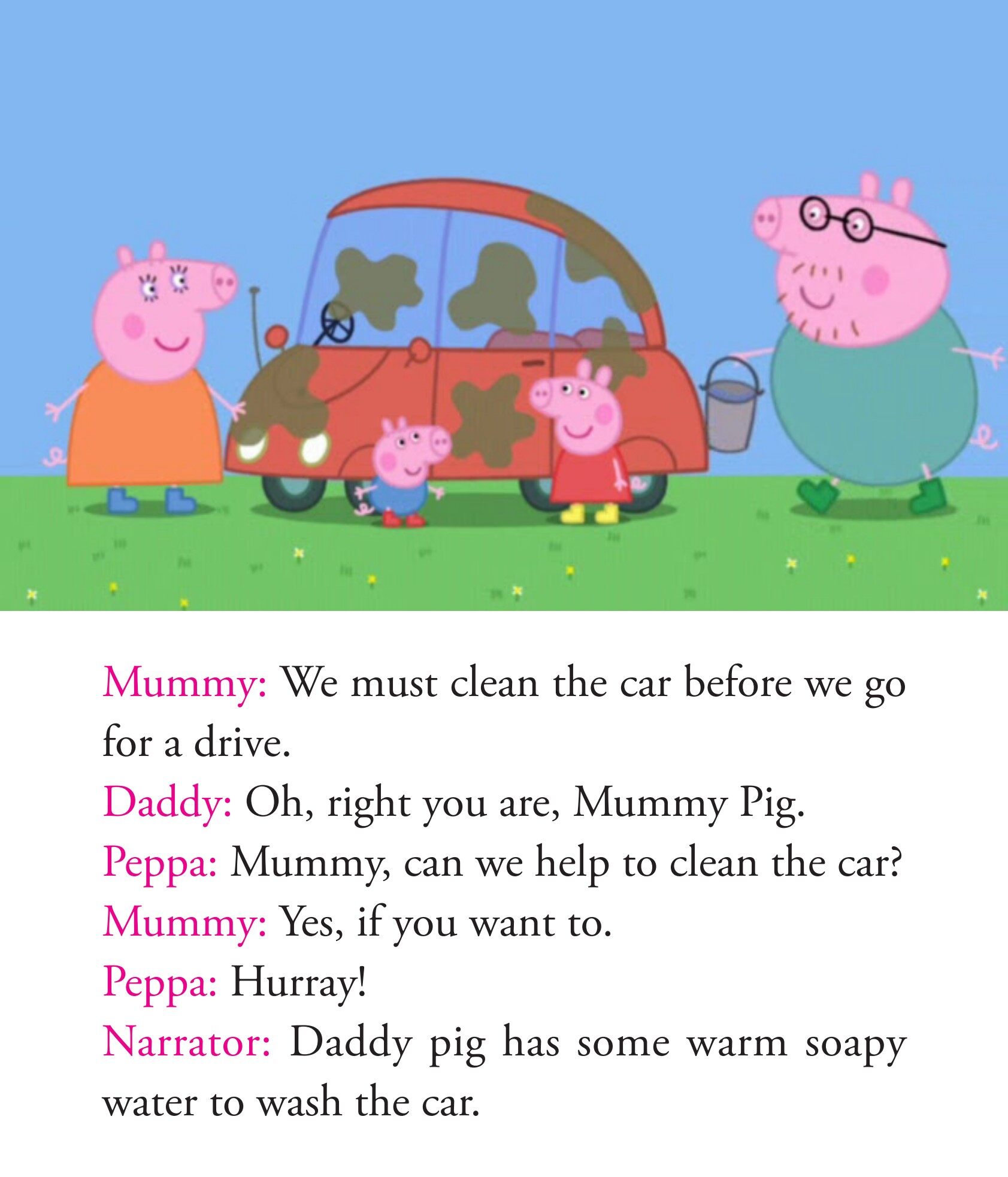Cleaing the car绘本故事第5页
