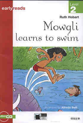 Mowgli learns to swim