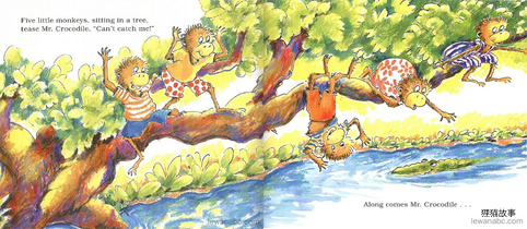(14周)Five Little Monkeys Sitting in a Tree绘本故事第4页