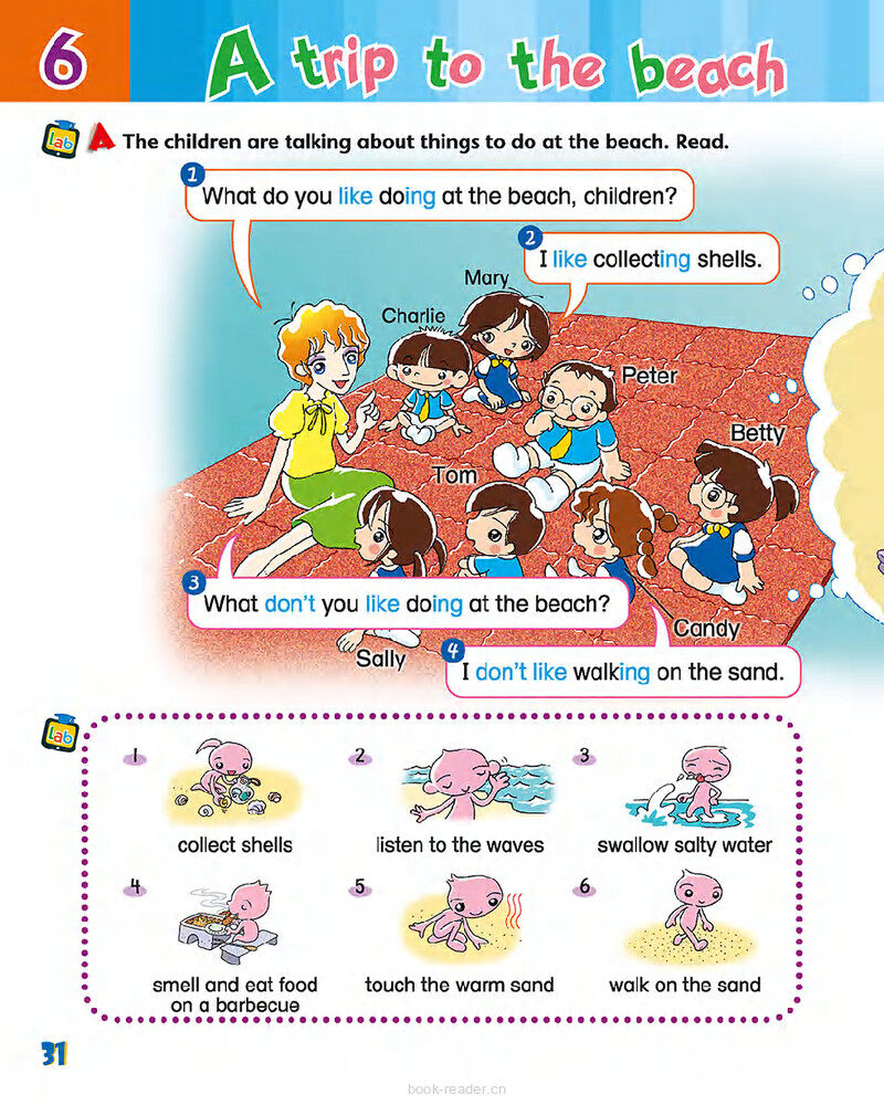6 A trip to the beach绘本故事第3页