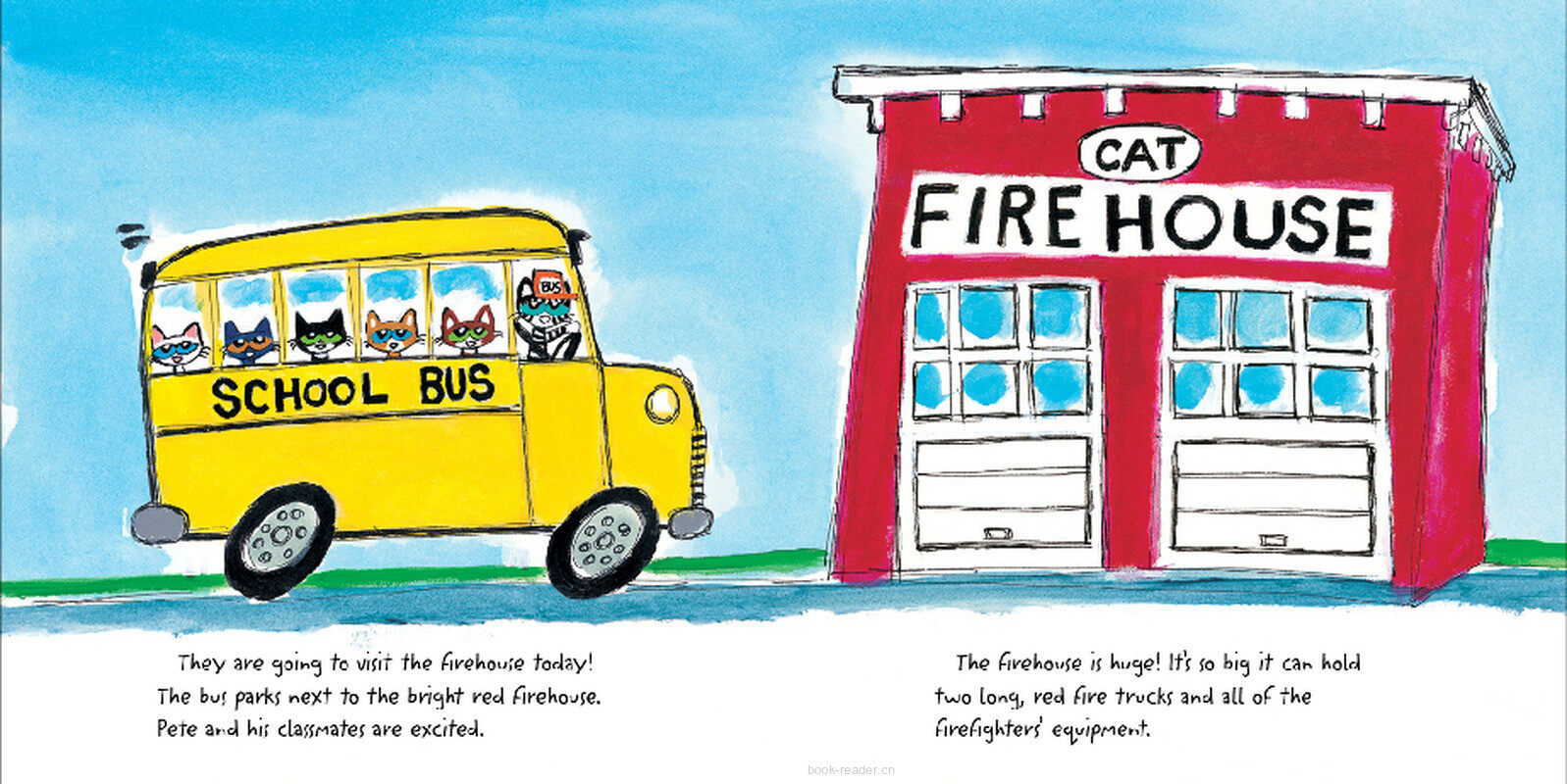 Pete the Cat Firefighter Pete绘本故事第4页