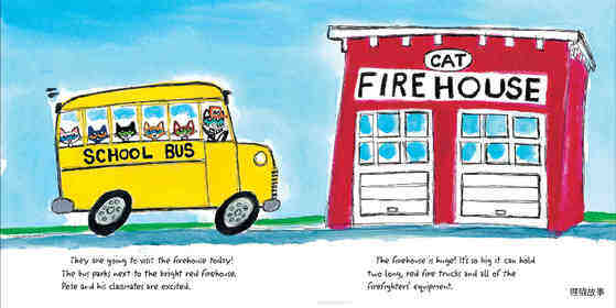 Pete the Cat Firefighter Pete绘本故事第4页